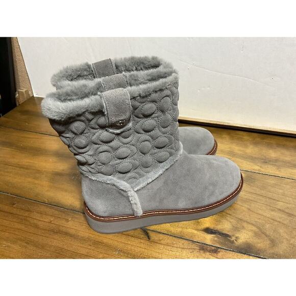 COACH Suede Ivy Boots Size 6 B Heather Grey - Picture 5 of 11